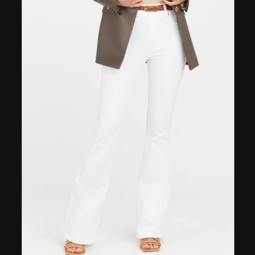 Spanx flare jeans-white